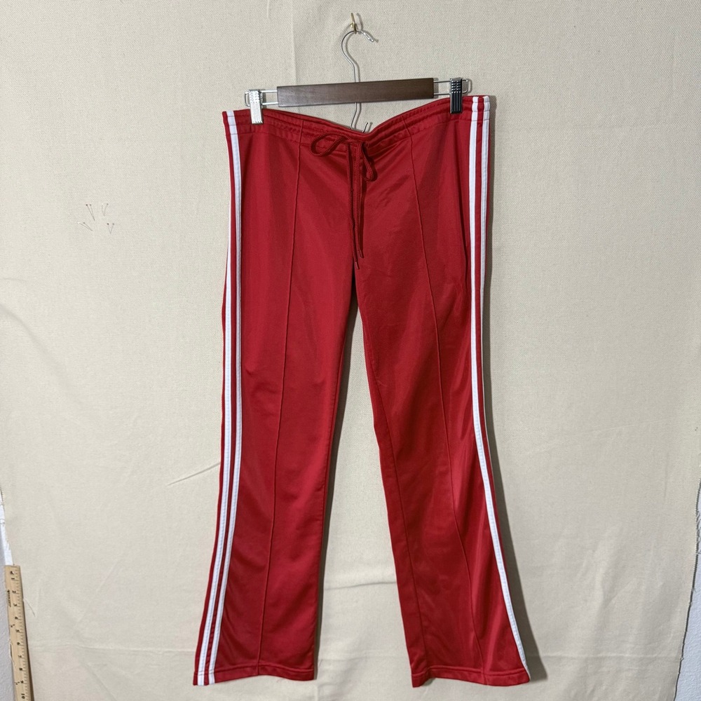 Timing Red Track Pants White Side Stripe Vintage Y2K Low Rise Sportswear Med M - Picture 1 of 6